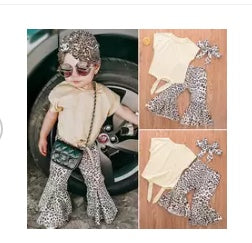 3 Piece headband,shirt, pants leopard