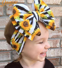 Load image into Gallery viewer, Sunflower striped headwrap