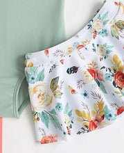 Load image into Gallery viewer, Green ruffled bikini skirt swimsuit