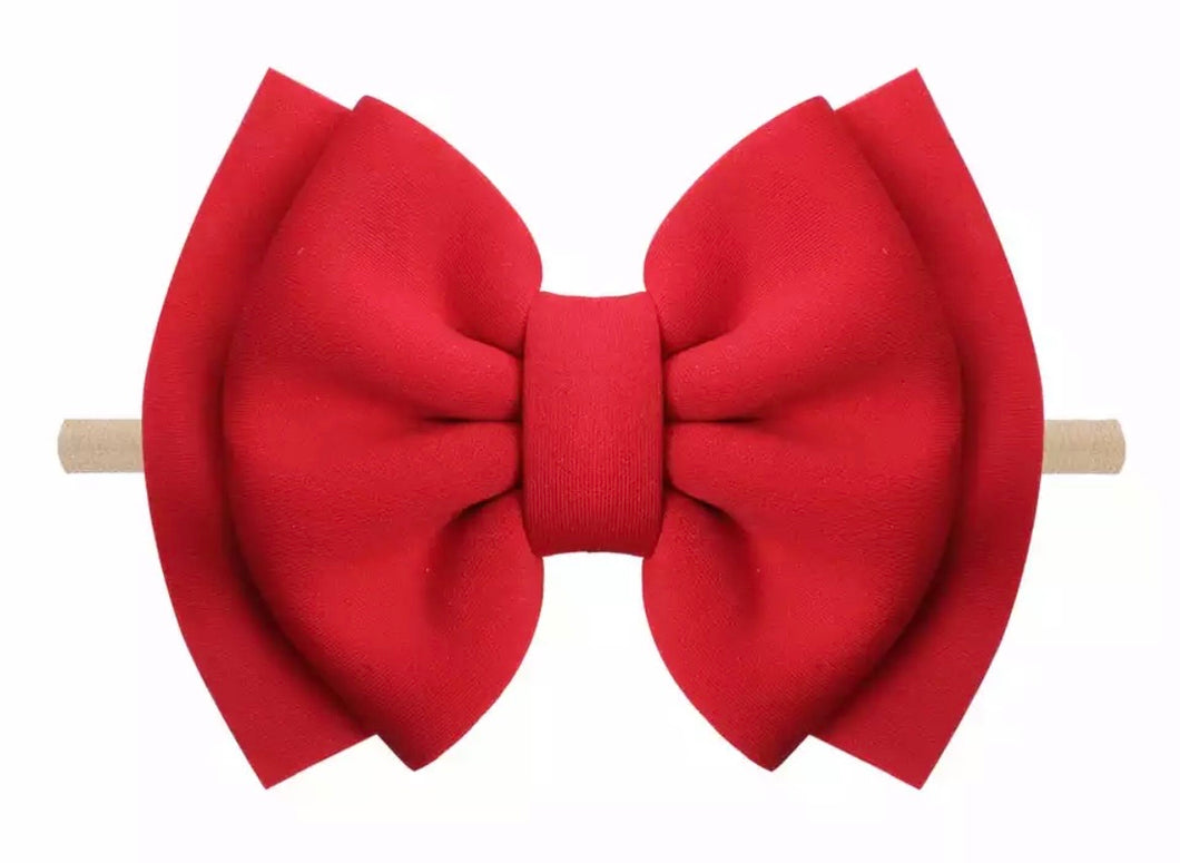 6” double layer puff bow with nylon headband