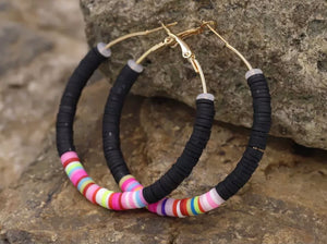 Multi color hoop earrings