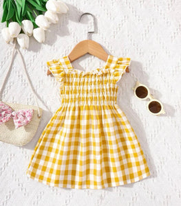 Sleeveless checkered dress