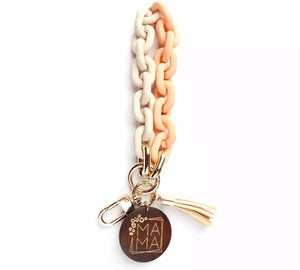 Mama charm chain key wristlet