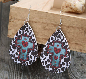 Cow cross  earrings