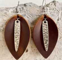 Load image into Gallery viewer, Leather leaf earrings