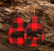 Load image into Gallery viewer, Buffalo Plaid Pattern  teardrop earrings