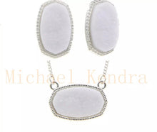 Load image into Gallery viewer, Oval(hexagon) resin druzy earring/necklace set