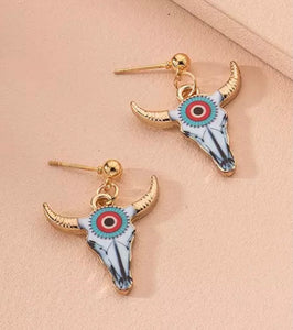 Bull head earrings