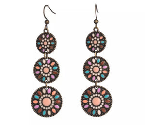 Small concho dangle earrings