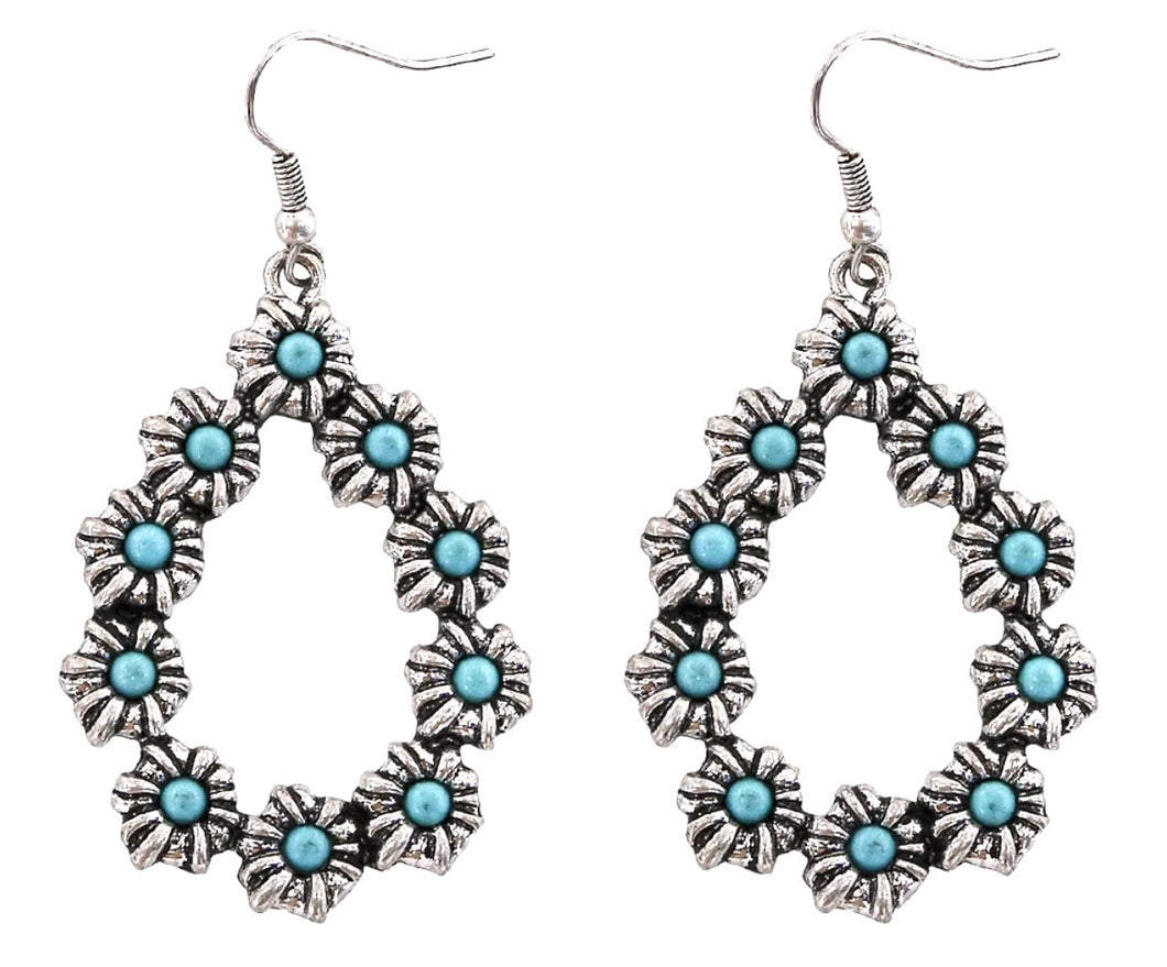 Turquoise edged teardrop earrings