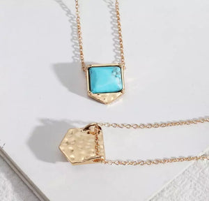 Square stone necklace