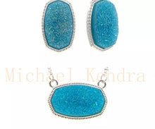 Load image into Gallery viewer, Oval(hexagon) resin druzy earring/necklace set