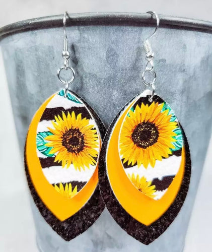 Triple layer sequin earrings