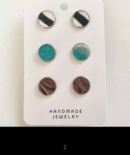 Leather dot earrings