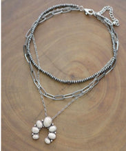 Load image into Gallery viewer, Layered Navajo pearl squash blossom necklace