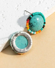 Load image into Gallery viewer, Beaded round stud earrings