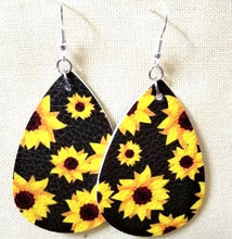 Load image into Gallery viewer, Sunflower teardrop earrings