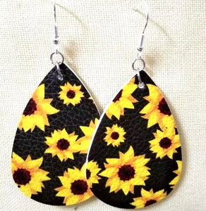 Sunflower teardrop earrings