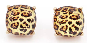 Square animal stud earrings