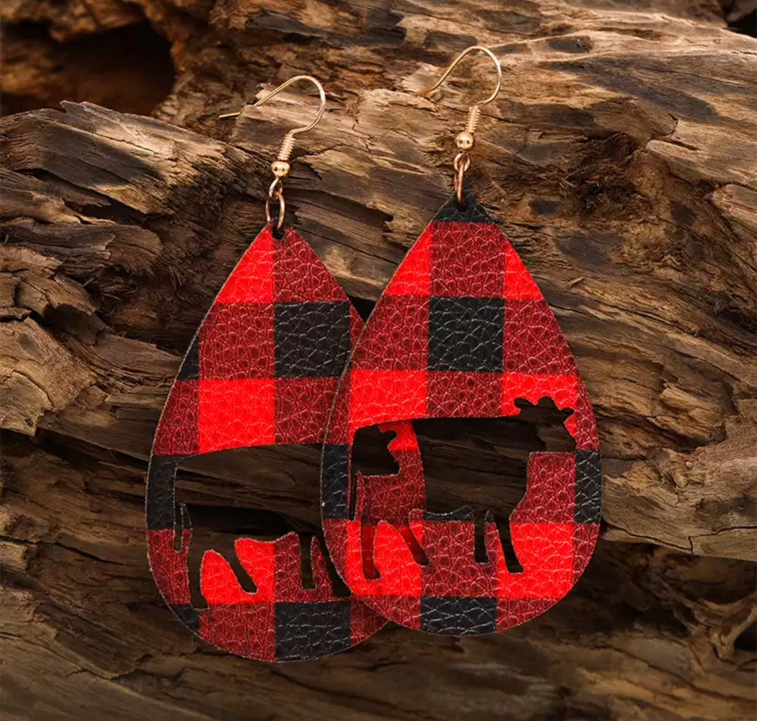 Buffalo Plaid Pattern  teardrop earrings