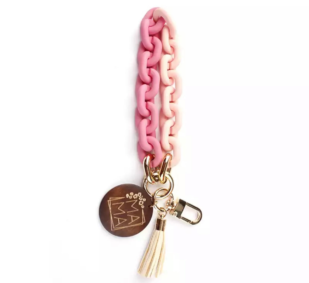 Mama charm chain key wristlet