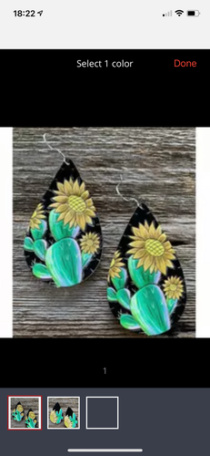 Cactus sunflower earrings