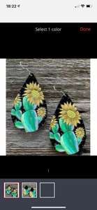 Cactus sunflower earrings