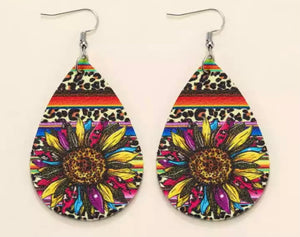 Western sunflower earrings