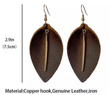 Load image into Gallery viewer, Leather leaf earrings