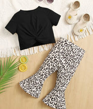 Load image into Gallery viewer, Twist front top leopard outfit