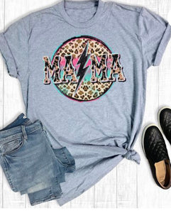 Leopard Rockstar Mama graphic tee