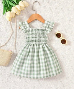 Sleeveless checkered dress