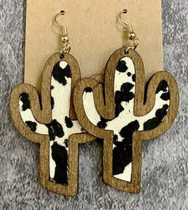 Wooden Cactus earrings