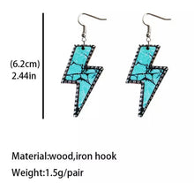 Load image into Gallery viewer, Lightening bolt earrings