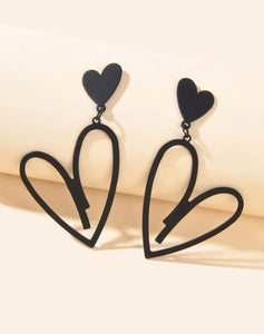 Heart drop earrings