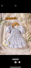 Load image into Gallery viewer, Puff sleeve flower dress and purse