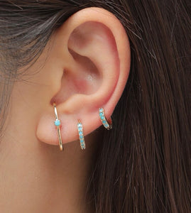 3pc turquoise jeweled earring set