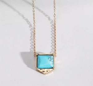 Square stone necklace