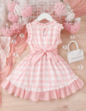 Load image into Gallery viewer, Gingham belted Dress