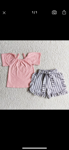 Pink/striped Short outfit