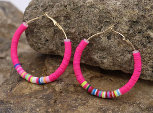 Multi color hoop earrings