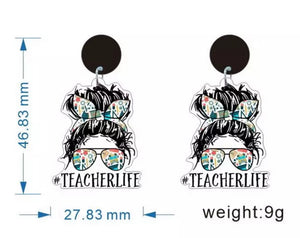 Teacher life earrings