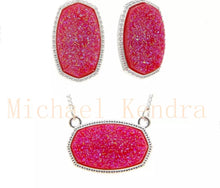 Load image into Gallery viewer, Oval(hexagon) resin druzy earring/necklace set