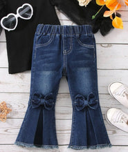 Load image into Gallery viewer, Front pleated bow jeans