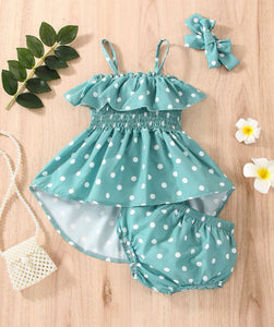 Polka dot Hi/low bummie outfit