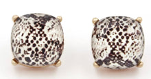 Load image into Gallery viewer, Square animal stud earrings