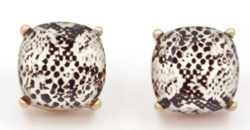 Square animal stud earrings