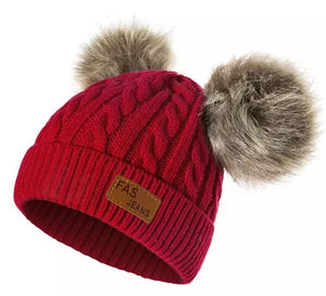 Children’s pom pom hats