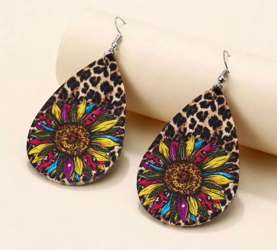 Western sunflower earrings