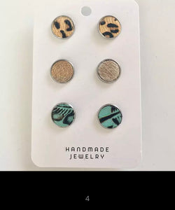 Leather dot earrings